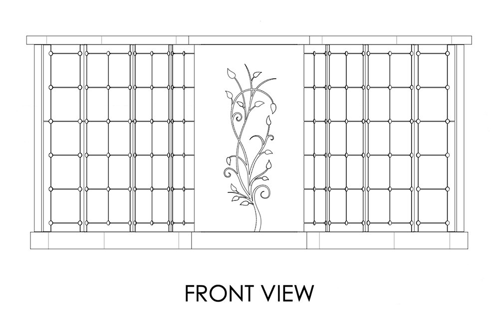 Trident Columbarium Drawing with Artwork ColumbariumUSA Royal Legacy