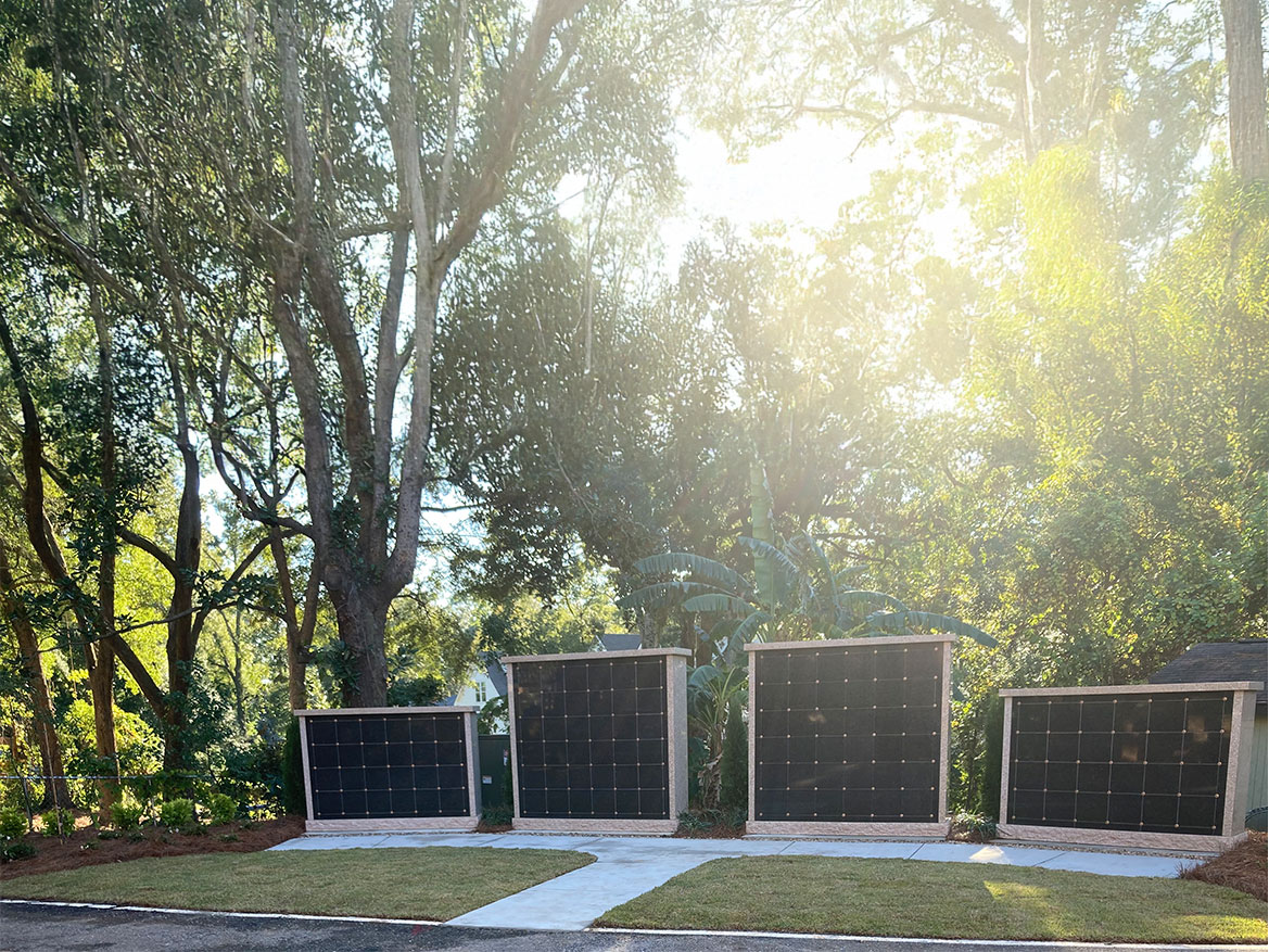 Legacy Columbarium - Single sided - Multiple niche configurations installed at St Lawrence Catholic Church, Fairhope, AL