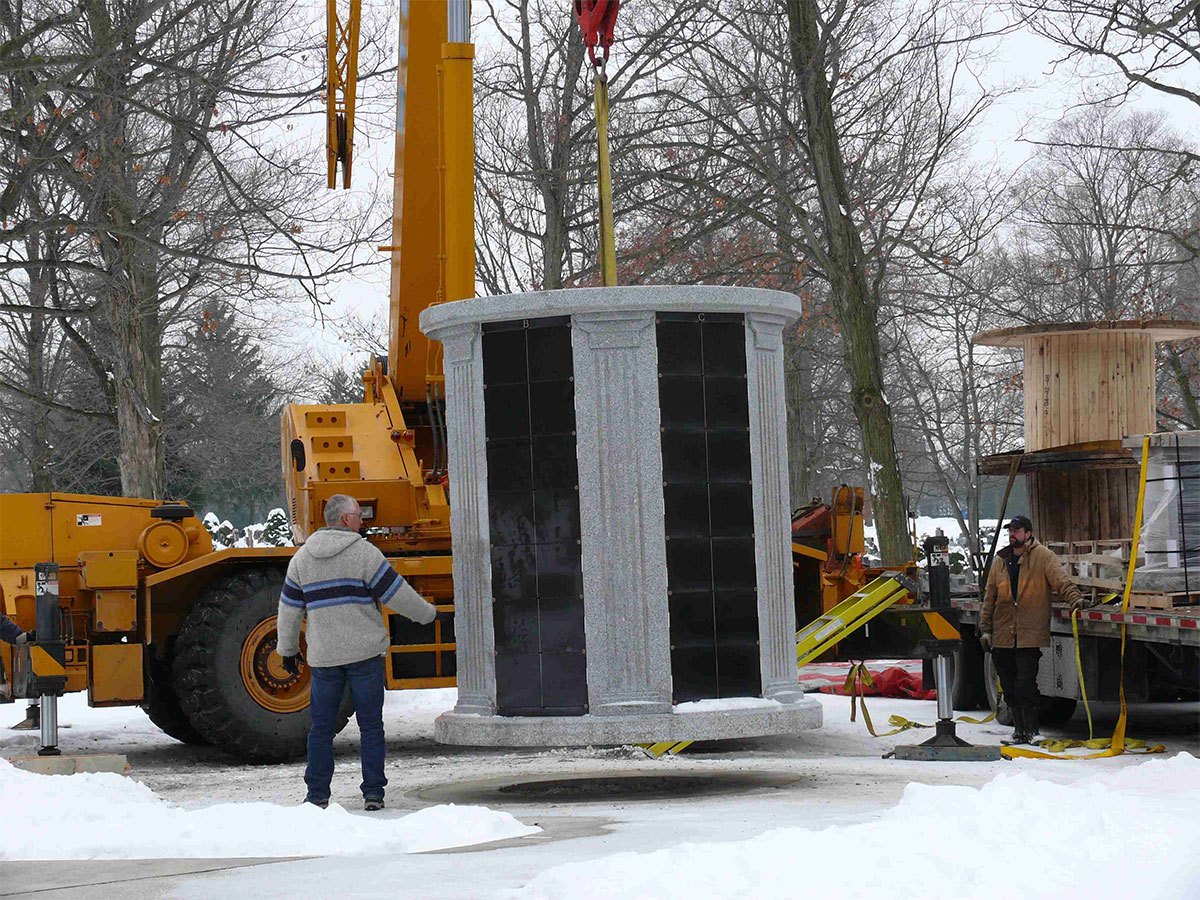 Winter Columbarium Installation