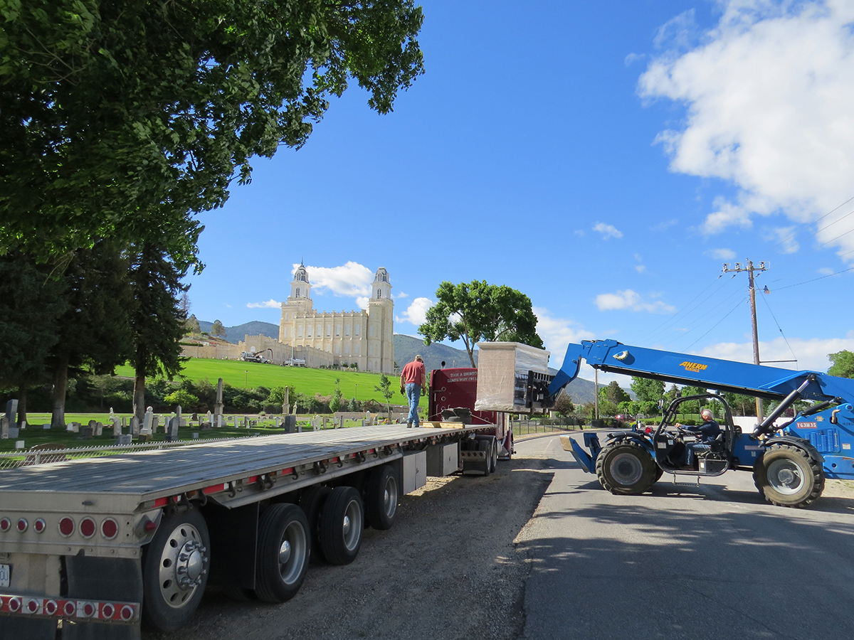 Columbarium Planning Installation with telehandler